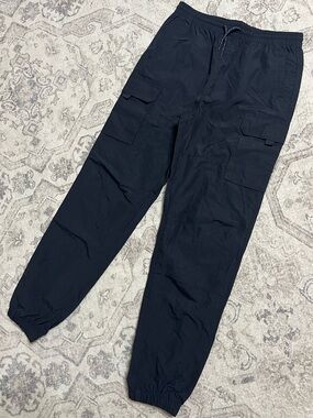 LCKR Black Nylon Cargo Pants